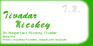 tivadar micskey business card